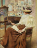 Elegante dame in de studio - Anoniem — weergave van het kunstwerk