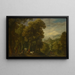 Boslandschap met koets - Anoniem — ingelijst kunstwerk aan de muur