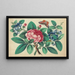 Groot Rood Bloemen Bloemen Blauwe Vlinder - Anoniem — ingelijst kunstwerk aan de muur