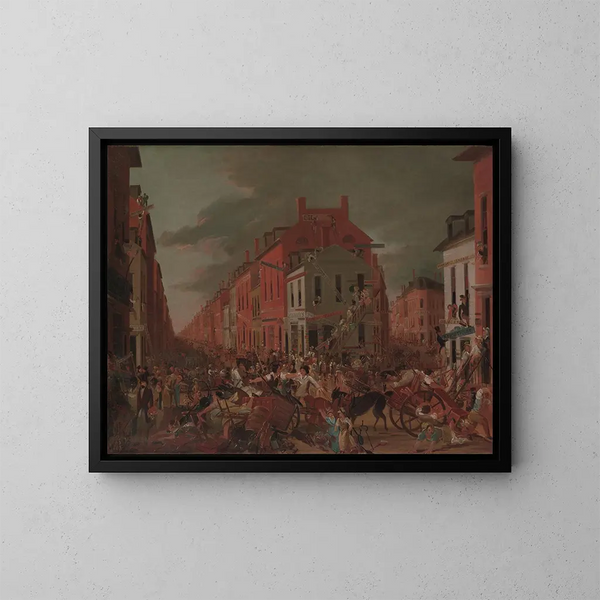 Verhuizing in het oude New York - Anoniem — ingelijst kunstwerk aan de muur