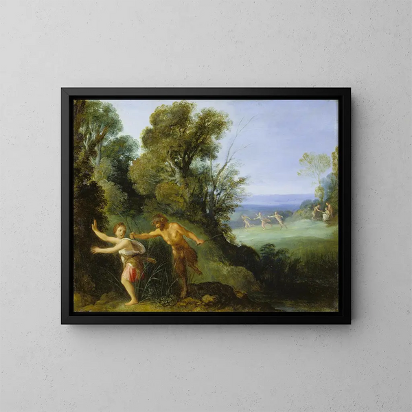 Pan en Syrinx - Anoniem — ingelijst kunstwerk aan de muur