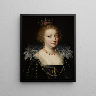 Portret van koningin Anna van Oostenrijk 1601-1666 - Anoniem — ingelijst kunstwerk aan de muur