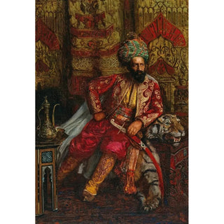 Anonymous - Portrait of a Pasha sitting on a Tiger Pelt in a Sumptuous Interior.webp