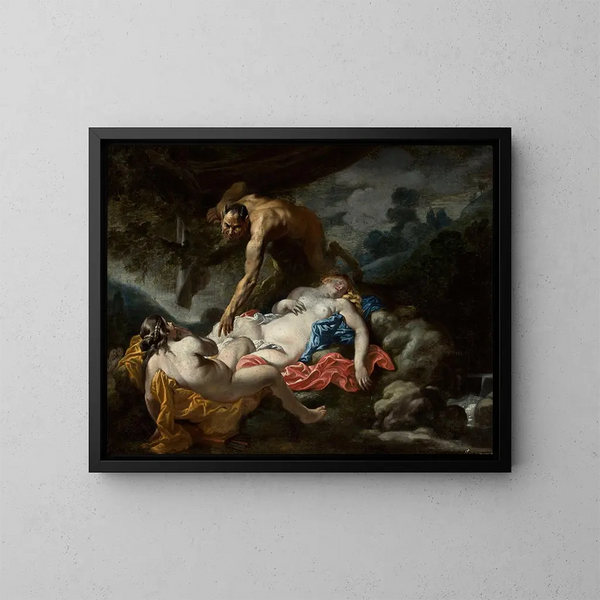 Satyr en nimfen - Anoniem — ingelijst kunstwerk aan de muur