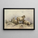 Schapen in een landschap - Anoniem — ingelijst kunstwerk aan de muur