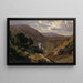 Zuidelijke bergvallei met waterval - Anoniem — ingelijst kunstwerk aan de muur