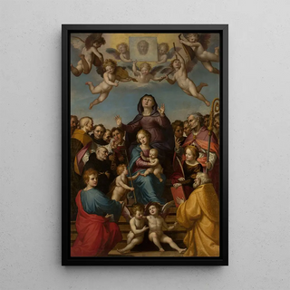 Anonymous - St Anne with Virgin Mary and Child Jesus and saints in adoration.webp