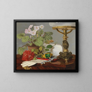 Anonymous - Still Life with Geraniums Dahlias Glac Gloves and Jewels.webp