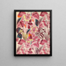 Design textiel Tropische bloemen - Anoniem — ingelijst kunstwerk aan de muur