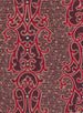 Motief textiel met verticale parelbands omgeven door decoratieve motieven in krullen op een gestreepte stippenachtergrond - Anoniem — weergave van het kunstwerk