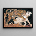 Tijger die een kalf aanvallt - Anoniem — ingelijst kunstwerk aan de muur