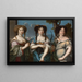 Drievoudig portret van vrouwen, vroeger bekend als De Nichtjes van Mazarin - Anoniem — ingelijst kunstwerk aan de muur
