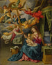 van het Madonna en Kind met zes engelen die het kruis dragen - Anoniem — weergave van het kunstwerk
