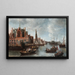 van het uitzicht op de Nieuwe Kerk in Amsterdam - Anthonie Beerstraaten — ingelijst kunstwerk aan de muur