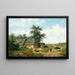 Figuren voor een cottage op een zonnige dag - Anthonie Jacobus van Wijngaerdt — ingelijst kunstwerk aan de muur