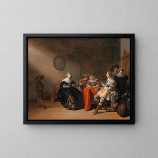 Anthonie Palamedesz - An interior with a company conversing at a table.webp