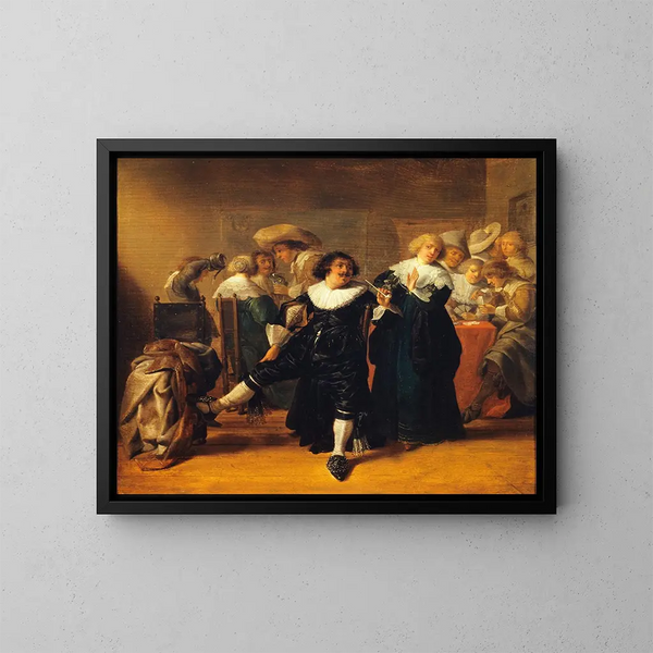 scène uit een cabaret - Anthonie Palamedesz — ingelijst kunstwerk aan de muur