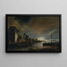 Landschapschilderij met rivier bij maanlicht - Anthonie van Borssum — ingelijst kunstwerk aan de muur