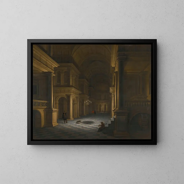 L'intérieur d'une église classique - Anthonie de Lorme — ingelijst kunstwerk aan de muur