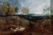Landschapschilderij bij zonsondergang met een herder en zijn kudde - Antoine van Dyck — weergave van het kunstwerk