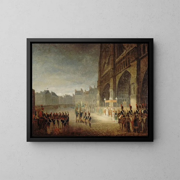 Bénédiction des drapeaux sur le parvis de Notre-Dame - Antoine-Jean Gros — ingelijst kunstwerk aan de muur