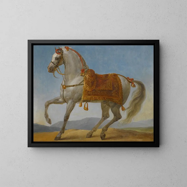 De Arabische Paard van Bonaparte Marengo - Antoine-Jean Gros — ingelijst kunstwerk aan de muur