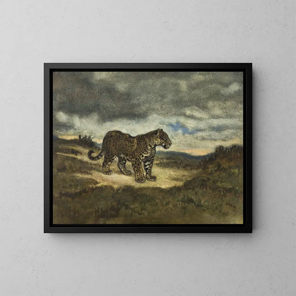 Jaguar staand - Antoine-Louis Barye — ingelijst kunstwerk aan de muur