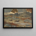 Deer and Doe in Flight - Antoine-Louis Barye — framed artwork on a wall