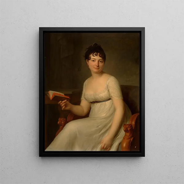 Portret van mevrouw Delahaye - Antoine Vestier — ingelijst kunstwerk aan de muur