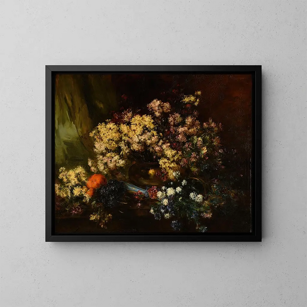 Chrysanten - Antoine Vollon — ingelijst kunstwerk aan de muur