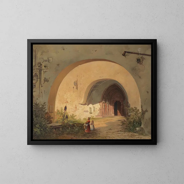 Gebed voor de poort van het nonnenklooster in Salzburg - Anton Altmann — ingelijst kunstwerk aan de muur