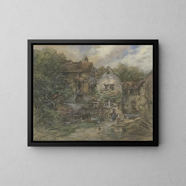 Ferme - Anton Burger — ingelijst kunstwerk aan de muur