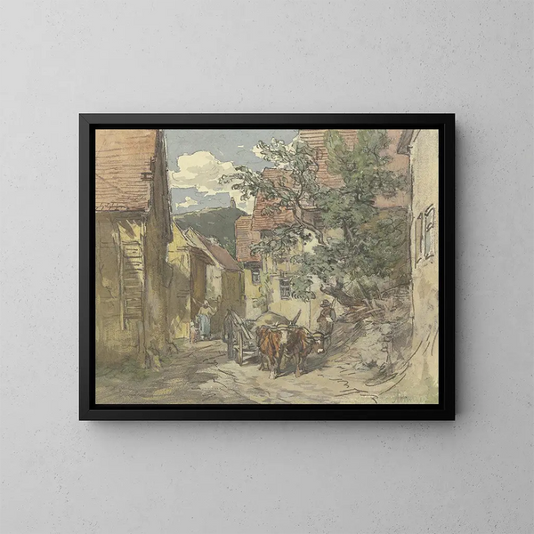 Straat in Kronberg - Anton Burger — ingelijst kunstwerk aan de muur