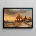 van een besneeuwd vijverlandschap bij zonsondergang - Anton Doll — ingelijst kunstwerk aan de muur