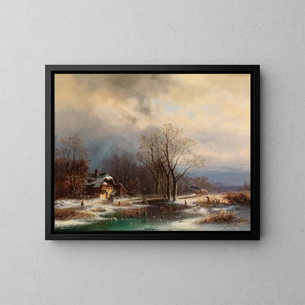 Een uitgestrekt winterlandschap - Anton Doll — ingelijst kunstwerk aan de muur