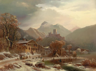 Anton Doll - A winter idyll with a view of the Kropfsberg ruins Tyrol.webp