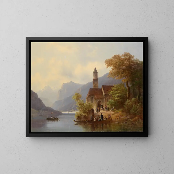 van Op de weg terug van de zondagse mis - Anton Doll — ingelijst kunstwerk aan de muur