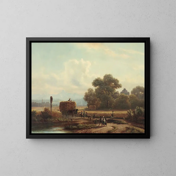 Terugkeer van de oogst in Ascholding - Anton Doll — ingelijst kunstwerk aan de muur