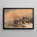 Patineurs à Moorenweis en hiver - Anton Doll — framed artwork on a wall