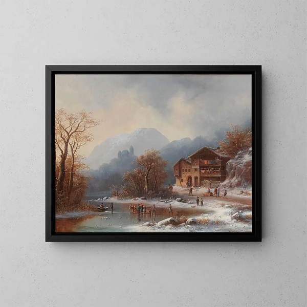 Plaisirs d'hiver - Anton Doll — ingelijst kunstwerk aan de muur