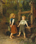 De kinderen bij de put - Anton Ebert — weergave van het kunstwerk