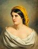 Portret van een vrouw met gele sjaal - Anton Ebert — weergave van het kunstwerk