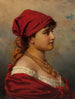 Vrouw in rood - Anton Ebert — weergave van het kunstwerk
