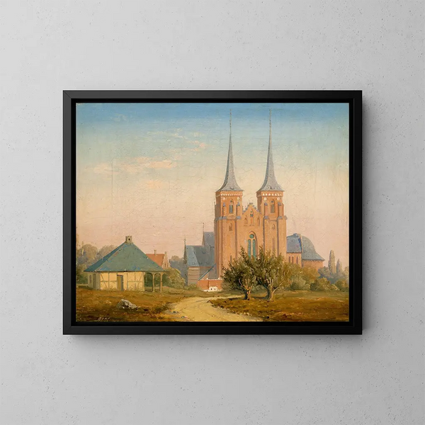 Kathedraal van Roskilde - Anton Eduard Kieldrup — ingelijst kunstwerk aan de muur