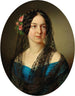 Portrait of a lady with roses in her hair - Anton Einsle — artwork view