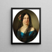 Portrait of a lady with roses in her hair - Anton Einsle — framed artwork on a wall