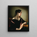Portrait of a young woman in profile with an enameled bracelet, a serpent bracelet, and a turquoise bracelet - Anton Einsle — framed artwork on a wall