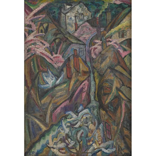 Anton Emanuel Peschka - Landschaft mit Husern.webp