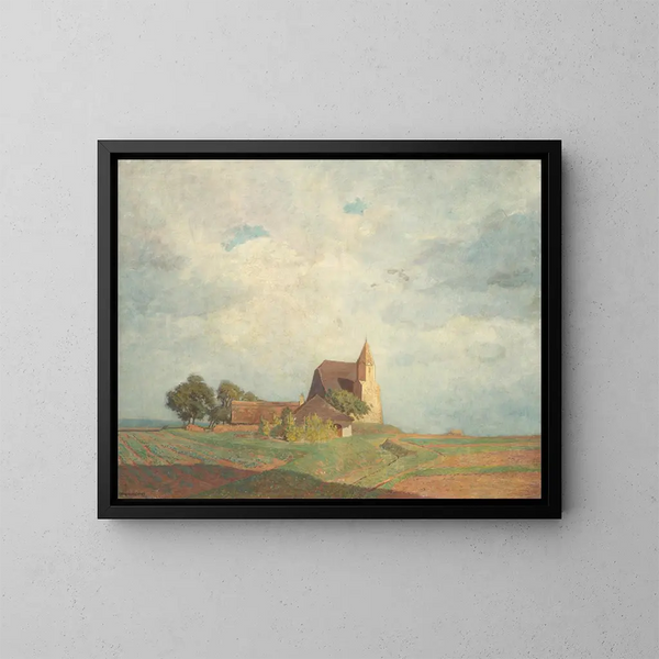 Kerk in hout bij Susenstein - Anton Hans Karlinsky — ingelijst kunstwerk aan de muur
