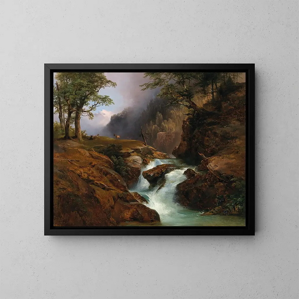 Een bergbeeklandschap in Schoppernau - Anton Hansch — ingelijst kunstwerk aan de muur
